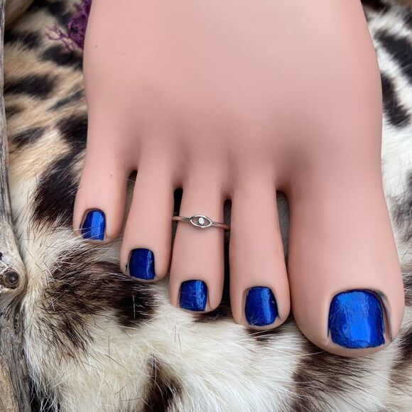 Evil Eye CZ Sterling Silver Toe Ring - Picture 1 of 4